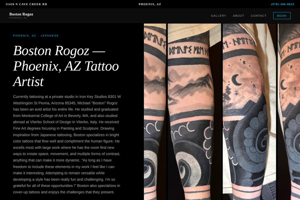 Boston Rogoz Tattoo website