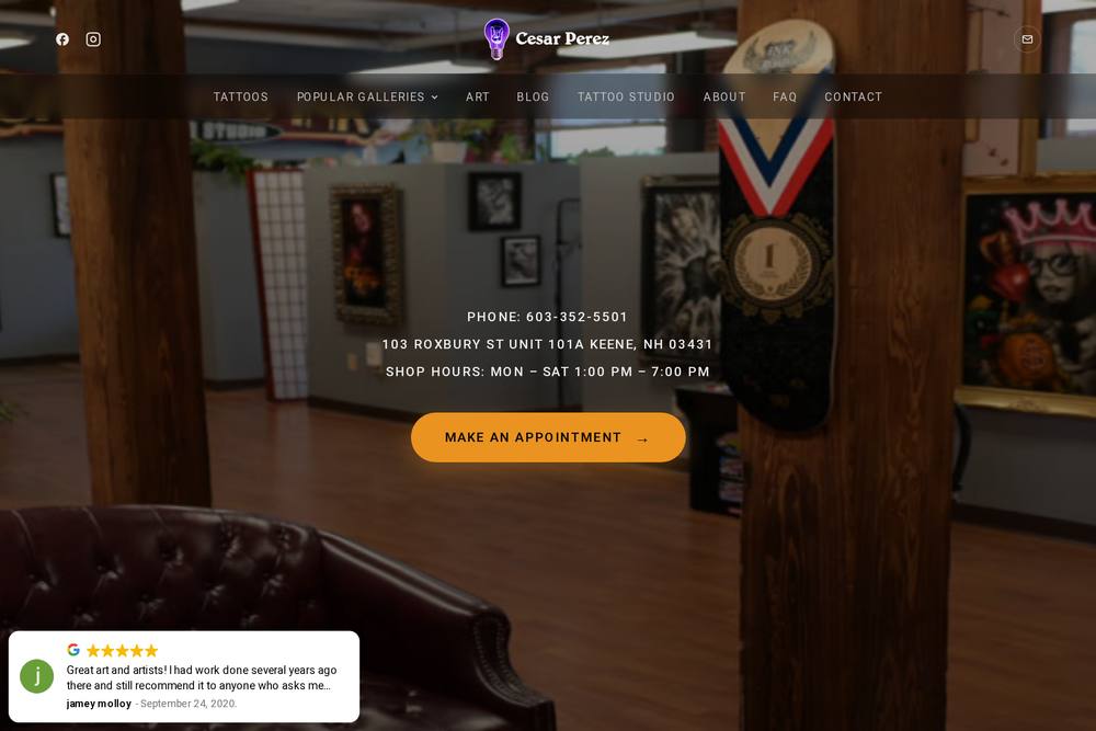 Cesar Perez — website built by TattooNOW